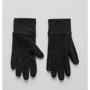 ALO Yoga Performance Fleece Gloves Black White